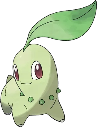 Chikorita artwork, shown at its canon height of 90 cm