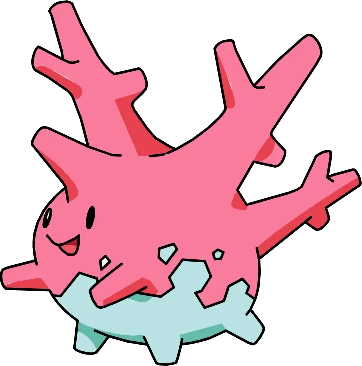 Corsola artwork, shown at its canon height of 60 cm