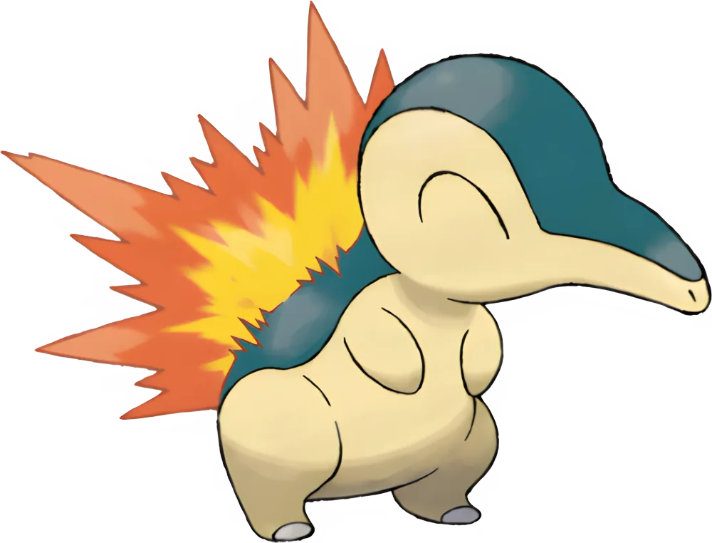 Cyndaquil artwork, shown at its canon height of 50 cm