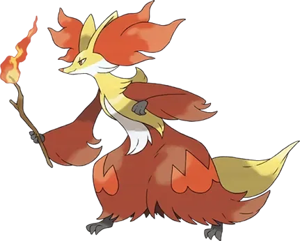 Delphox artwork, shown at its canon height of 1.5 m