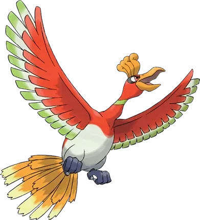 Ho-Oh artwork, shown at its canon height of 3.8 m