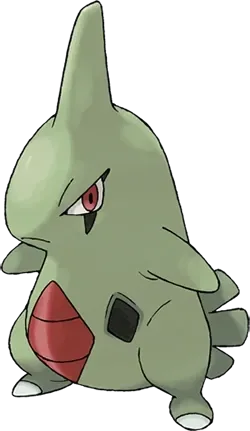 Larvitar artwork, shown at its canon height of 60 cm