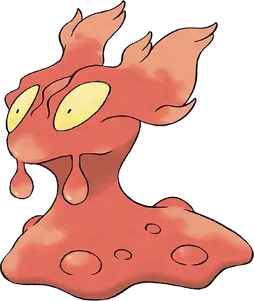 Slugma artwork, shown at its canon height of 70 cm